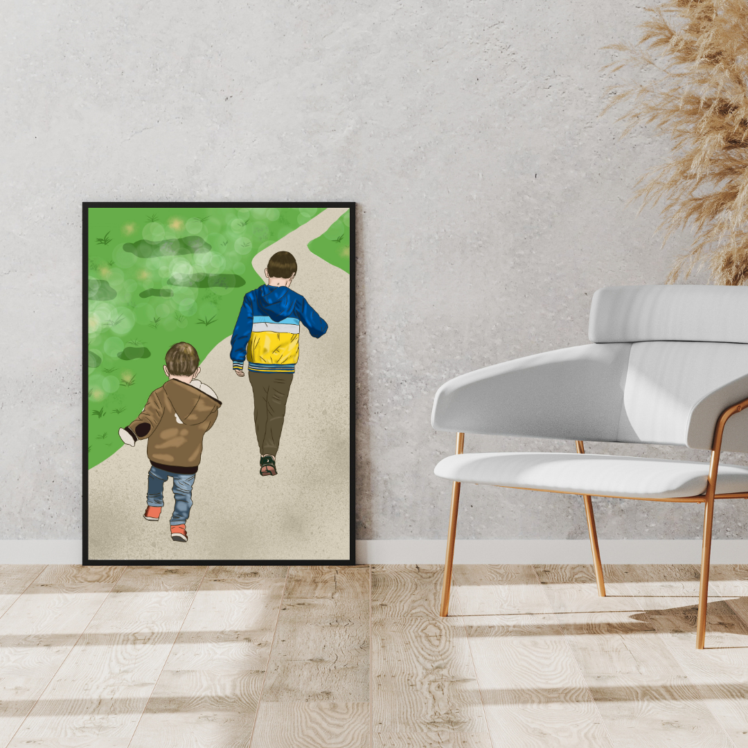 Portrait famille personnalisé enfant