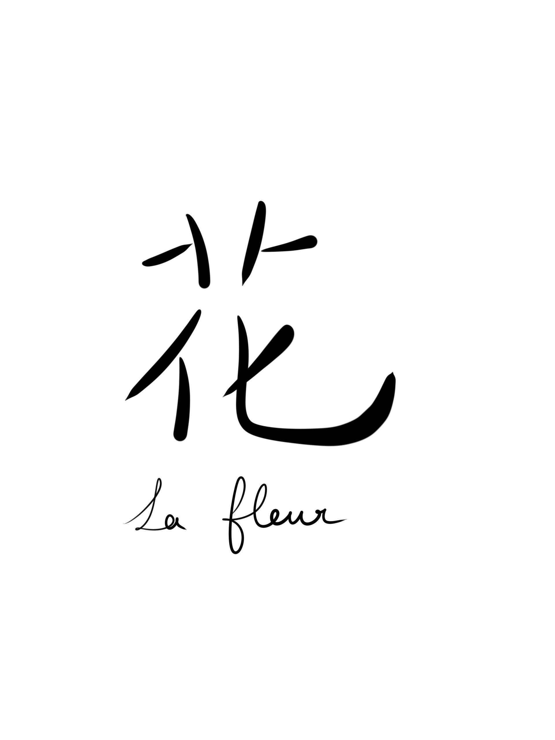 dessin personnalisé un mot lumineux fleur nu