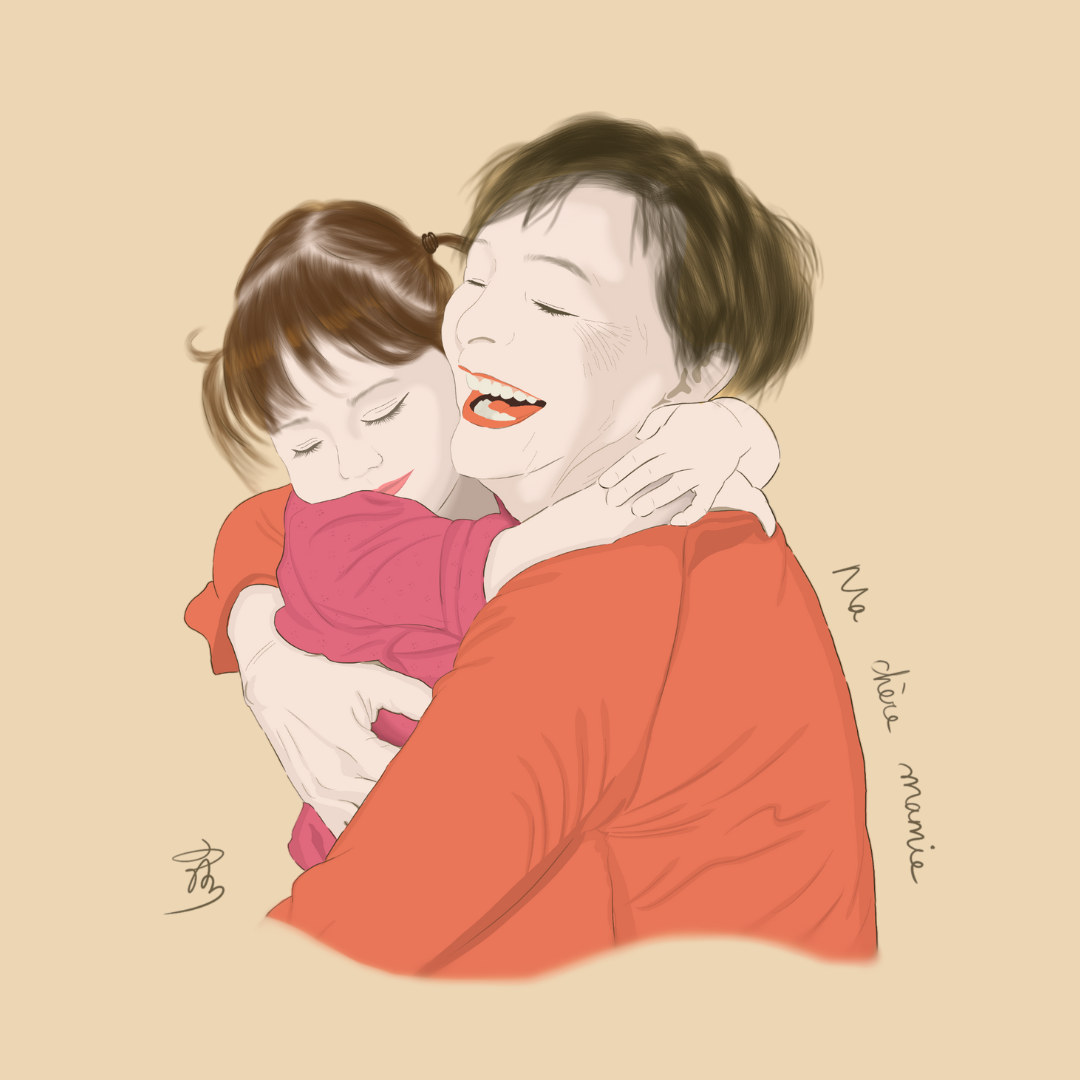 illustration mamie fille