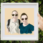 Portrait famille personnalisé couple