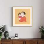 illustration happy familly mamie