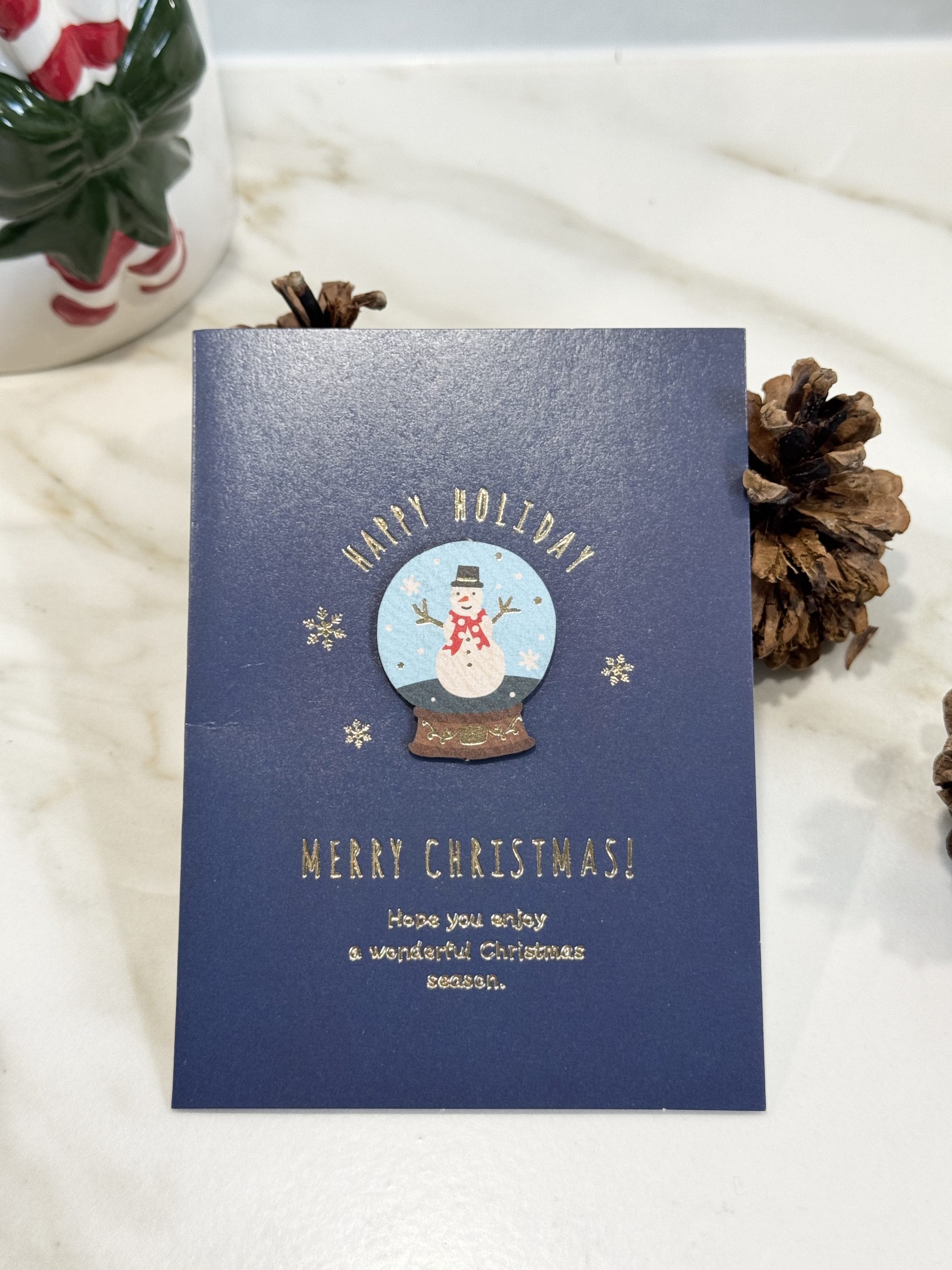 Cartes de vœux - Chaleur Forestière - bleu-bonhomme